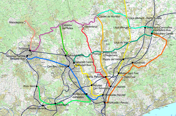 Plànol proposta línies Bus ràpid Vallès 