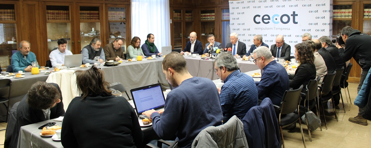 Imatge presa durant la trobada amb mitjans de comunicació a la Cecot