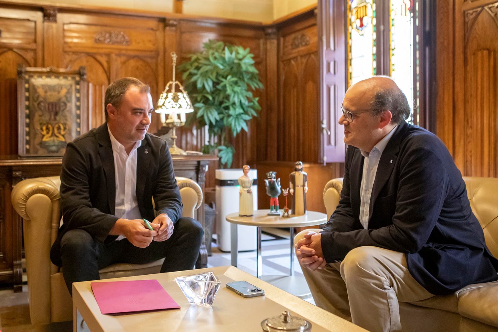 El president de la Cecot, Xavier Panés, es reuneix en visita institucional amb l'alcalde de Terrassa, Jordi Ballart
