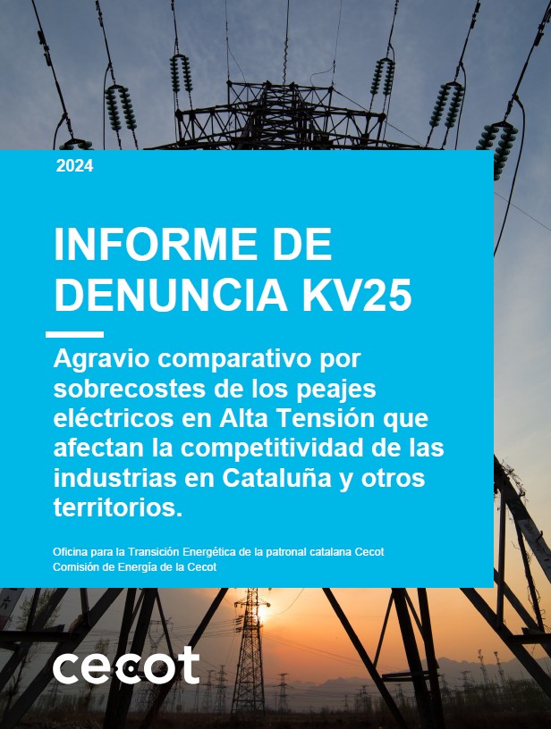 La Cecot solicita a la CNMC, al Gobierno de España y a los partidos del Congreso resolver definitivamente la pérdida de competitividad de las más de 4.500 industrias en España por sobrecostes eléctricos en Alta Tensión